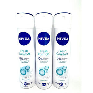 NIVEA deodorant spray FRESH COMFORT 0% Aluminum-3 x 150ml FREE SHIP